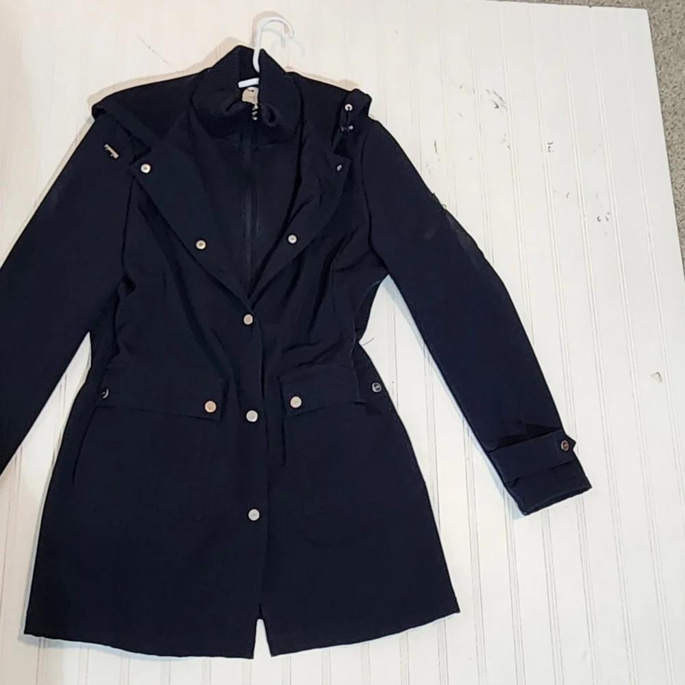 Ralph Lauren Navy Hooded Trench Coat